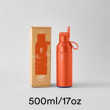 Пляшка Ocean Bottle GO 500 мл сонячно-оранжева, екологічна, з переробленої нержавіючої сталі, багаторазова