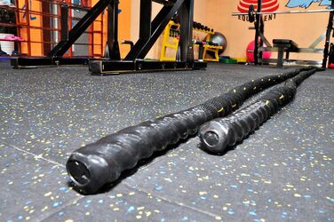 Батл-роуп Signature Fitness з полідакрону, 3,8 см, 9,2/12,4/15,2 м – важке канатне тренування для домашнього спортзалу