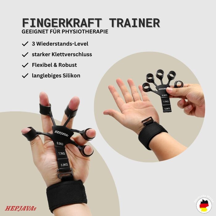 Набір для тренування рук HEPJAVA 6-в-1: тренажер пальців, хвату, передпліччя, гіроскопічна кулька, кільце для хвату, розтягувач пальців. Ідеально для силових тренувань та реабілітації