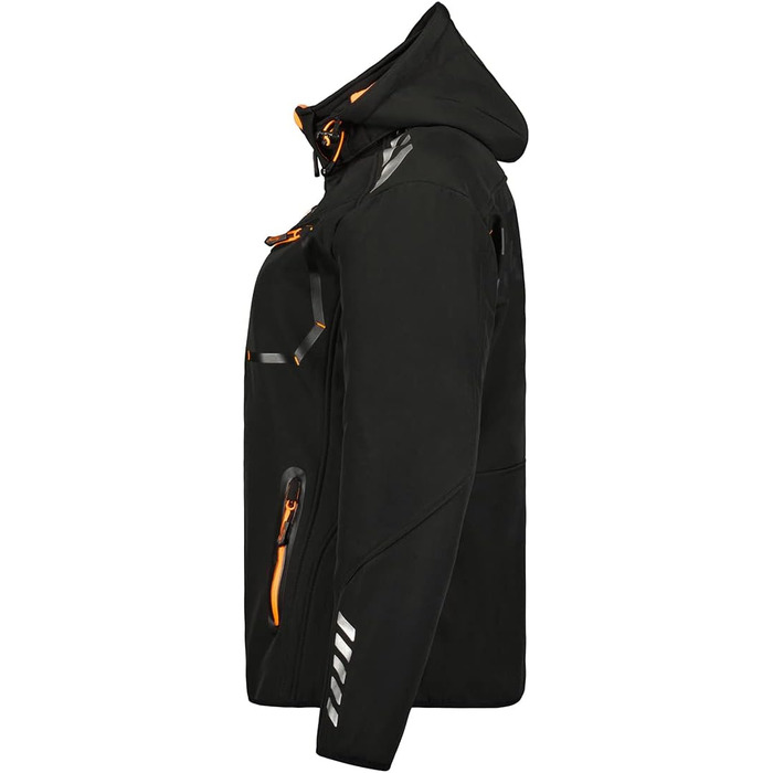 Жіноча мембранна куртка Softshell Geographical Norway для спорту та активного відпочинку, водонепроникна outdoor-куртка (XL, чорно-помаранчева)