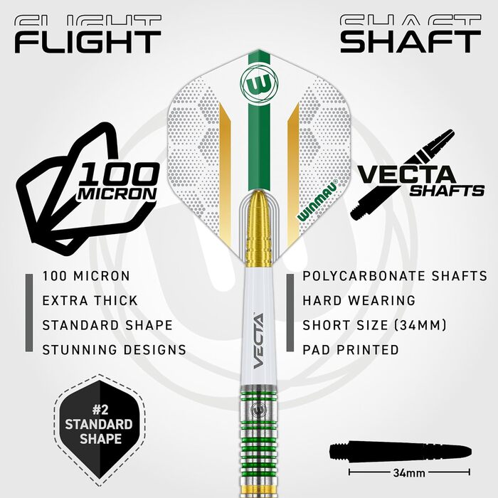 Професійний дартс-набір WINMAU Xenon 90% вольфраму з мішенями та стрижнями, вага 18г (м'який наконечник), 23г, 24г, 25г (стальний наконечник)