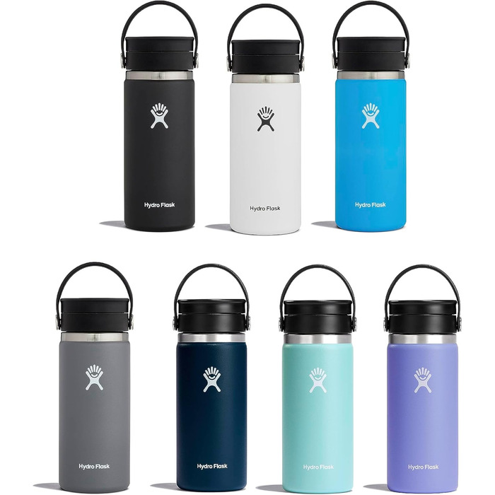 Термос HYDRO FLASK 473 мл вакуумний з нержавіючої сталі, герметичний, з кришкою Flex для напоїв, для кави, синій Pacific