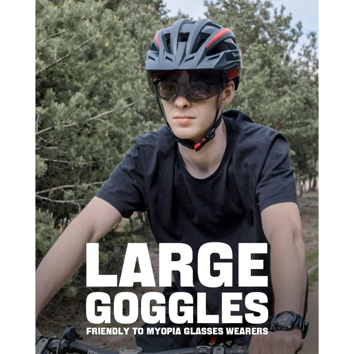 Велосипедний шолом VICTGOAL для чоловіків і жінок MTB з магнітним знімним візором, 21 вентиляційний отвір, регульований, захисні окуляри