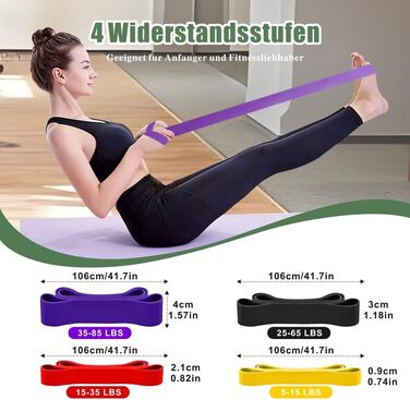 Набір еластичних стрічок для фітнесу, силових тренувань, фізіотерапії та йоги (з аксесуарами)