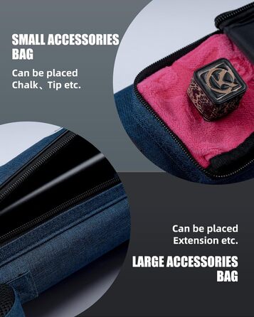 Кейс для більярдних київ CRICAL, 2 x 2 жорсткі кишені для снукеру, з штучної шкіри/оксфордського канвасу (синій)