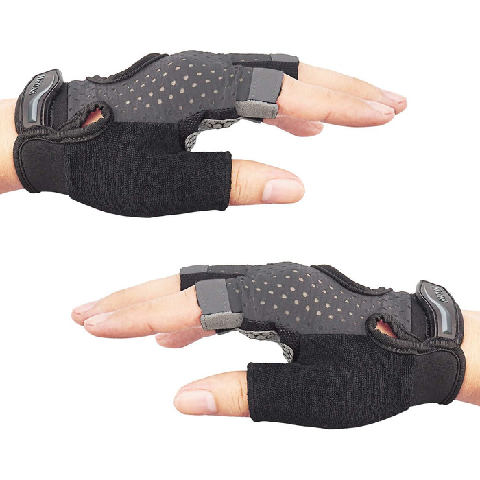 Фітнес рукавички для тренувань: захист долонь для чоловіків та жінок, рукавички для важкої атлетики, бодібілдингу, кросфіту (сірий, S)