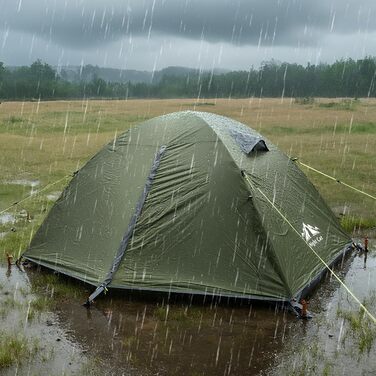 Намет Night Cat Camping 2-місний, водонепроникний, легкий, 3 сезони, з тамбуром, компактний, зелений