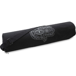 Сумка для йоги Yogistar Yogibag Basic із бавовни, 65 см, з застібкою-блискавкою, арт-колекція, дизайн Рука Фатіми, чорна