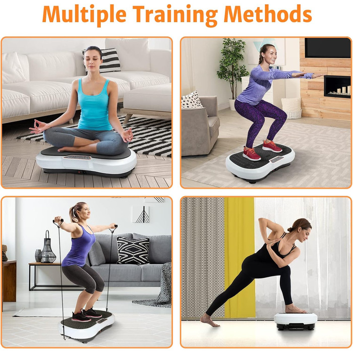 Віброплатформа Leogreen для фітнесу, біла/чорна, 69x39x13 см - тренажер для схуднення та масажу