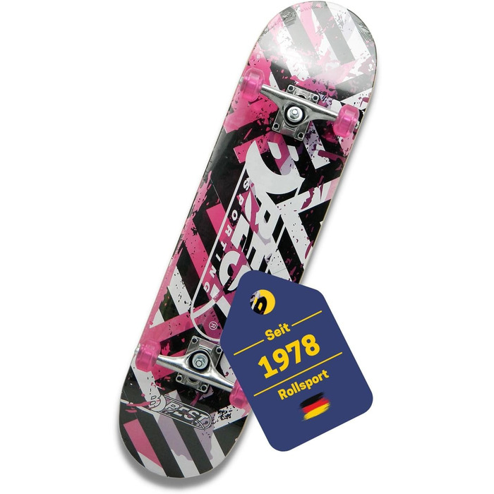 Скейтборд Best Sporting ABEC 3/7, дерево й алюміній, для дорослих, 78,5x20,4 см, рожевий Октопус