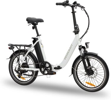 Електровелосипед складаний VecoCraft E-Pax 20 дюймів для жінок, знімний акумулятор 36В 13Аг, запас ходу 55-95 км, мотор 250Вт, 7-швидкостей Shimano