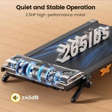 Walking Pad: Тиха бігова доріжка 3-в-1 з регулюванням нахилу до 12%, швидкість до 6 км/год, вантажопідйомність 120 кг, LED-дисплей та пульт керування. Ідеально для дому та офісу (Чорний)