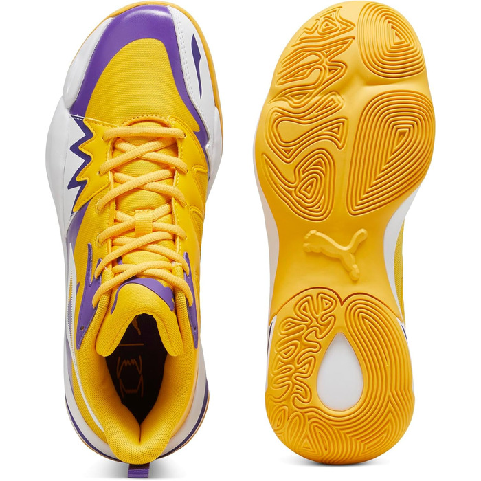 Кросівки баскетбольні чоловічі PUMA Genetics, 44.5 EU, жовтого та білого кольорів