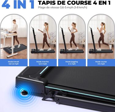 GTPLAYER Ходунка для ходьби, біговий доріжки для дому, складана з LED-дисплеєм та пультом, регульовані підлокітники, двигун 2.5 PS, фітнес, тренування, домашній фітнес, зелений