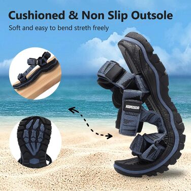 Чоловічі трекінгові сандалі SYKT для активного відпочинку та пляжу (чорно-синій, 40 EU)