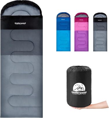 Спальні мішки для дорослих та дітей – ультралегкі, компактні спальні мішки на 3 сезони для кемпінгу (чорний, 1,3 кг)