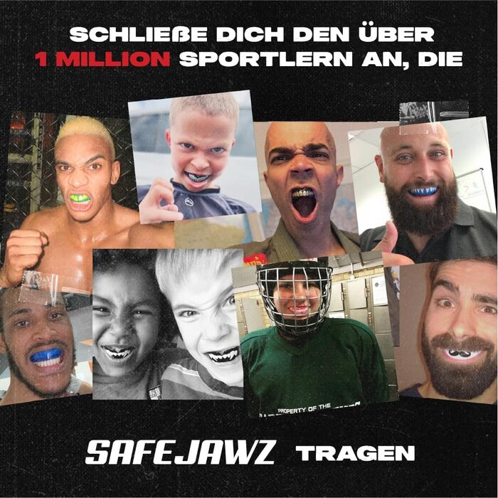 Захисна капа SAFEJAWZ Sport: для дорослих та дітей. Підходить для контактних видів спорту: регбі, ММА, бойові мистецтва, кікбоксинг, джудо, хокей, бокс. Чорний Fangz