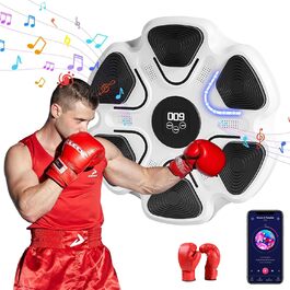 Музична коробка-машина з Bluetooth, 9 режимів швидкості, LED підсвіткою, настінним кріпленням, електронна, розумна лічильна система, біла + дитячі рукавички