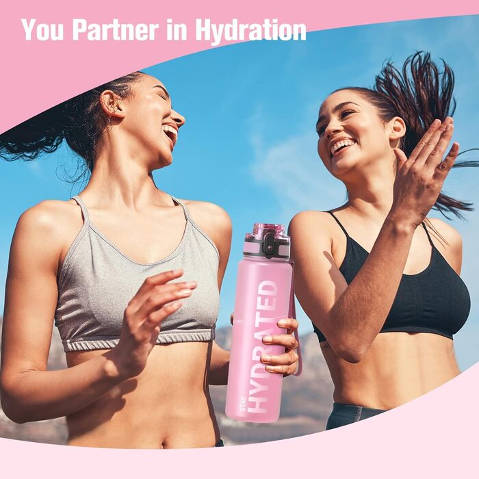 Спортивна пляшка Sahara Sailor, 750 мл, BPA-free, тритан, герметична, для води, велосипеду, кемпінгу, йоги, спортзалу, рожева