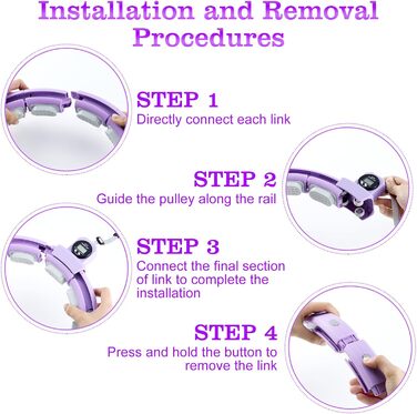 Розумний хулахуп для схуднення з обважнювачем та лічильником, 18 вузлів, розбірний, для жінок та чоловіків