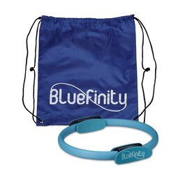 Relaxdays Кільце для пілатесу Bluefinity, з двома ручками, з м'якою оббивкою, діаметр 39 см, скловолокно, піна, для йоги, фітнесу, турквезевий, 5.5 x 37 x 39 см