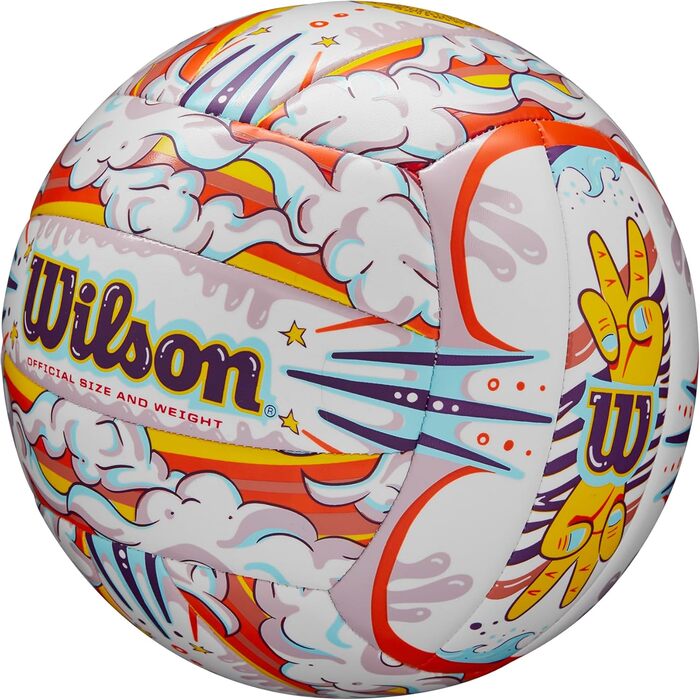 Волейбольний м'яч WILSON Graffiti, офіційний розмір, для вулиці, біло-оранжевий