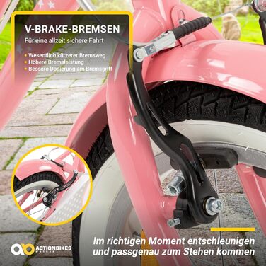 Дитяче велосипед Actionbikes Starlight 12/16/20 дюймів - V-Brake гальма, захистники, для дівчаток та хлопчиків 2-9 років