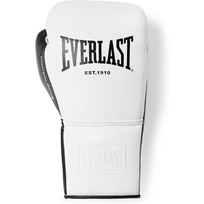 Боксерські рукавички Everlast Powerlock OG Pro на шнурівці для професійних боїв (білий/чорний, 16 oz)