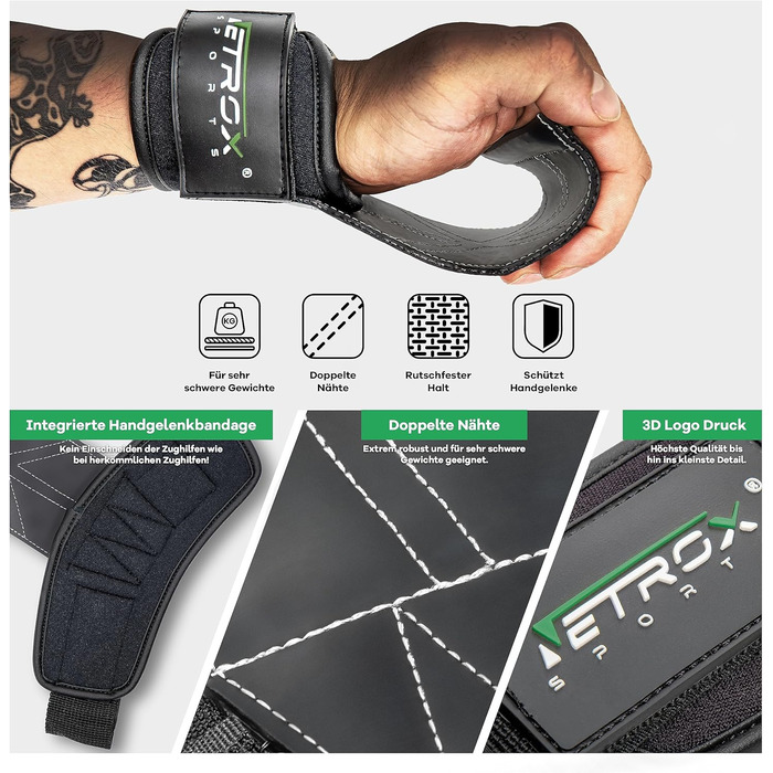 NetroxSports Hyper Grips – Ремені для тяги, фітнес-страпи для важкої атлетики, бодібілдингу, кросфіту, захист зап'ястя, універсальні для чоловіків і жінок