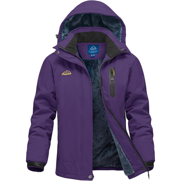 Зимова куртка Daen Outdoor: вітронепроникна, водонепроникна Softshell з капюшоном (XS, фіолетовий)