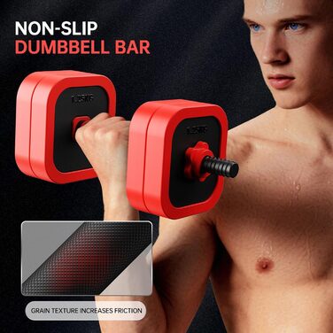 Набір гантелей JOROTO 10-30 кг 4-в-1: гантелі, штанга, гиря та бруси для фітнесу вдома. Підходить для силових тренувань та загальної фізичної підготовки.