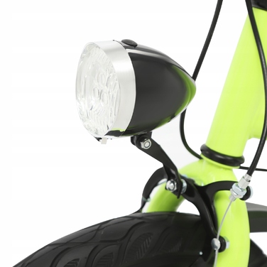 Дитячий велосипед 16-дюймовий, жовтий, з додатковими колесами та LED-підсвіткою