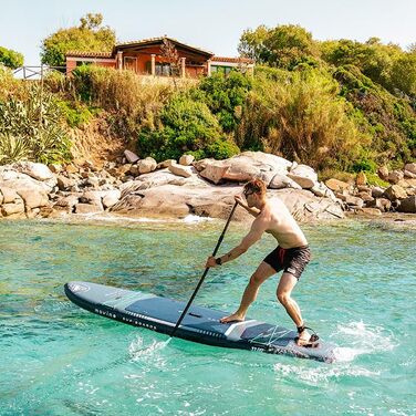 Надувний SUP Борд Movino Stand Up Paddle Board 350 см - 2в1 SUP/Каяк, до 165 кг, комплект з аксесуарами, Adria 11’6', зварний рейлінг, 15 PSI, Marineblau-Mint