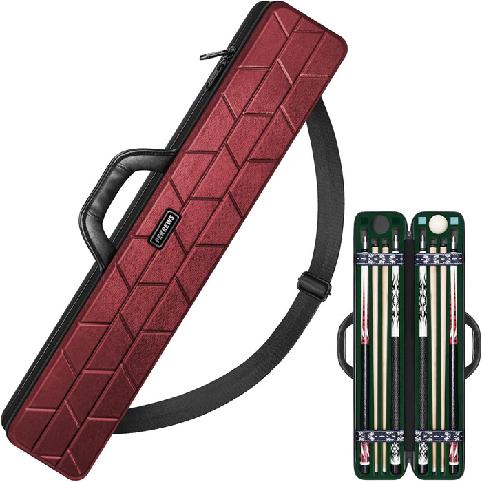 Чохол для більярдного кия Pool-Queue-Tasche: міцний кейс на 10 київ з м'якою шкіряною ручкою та плечовим ременем, для перенесення, чоловічий, однотонний (Getaway Solids)