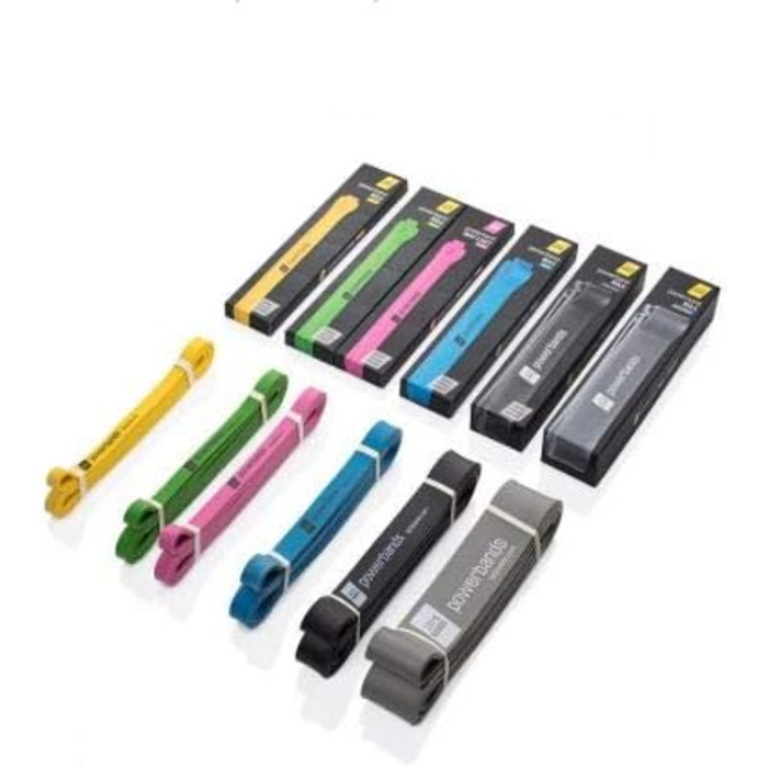 Еспандер Let’s Bands Powerbands MAX для фітнесу, 5 рівнів навантаження, для всього тіла, сірий (ультра сильний), з безкоштовним 60-денним онлайн тренуванням у додатку Lets Bands