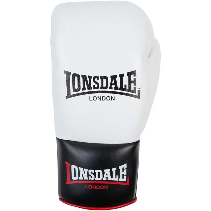 Боксерські рукавички Lonsdale Campton з натуральної шкіри, білі/чорні/червоні, 10 oz