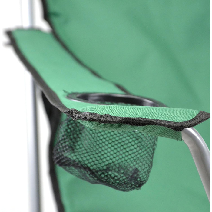 Туристичний стул Divero: складаний, для риболовлі, з підголовником, зелений (до 130 кг)