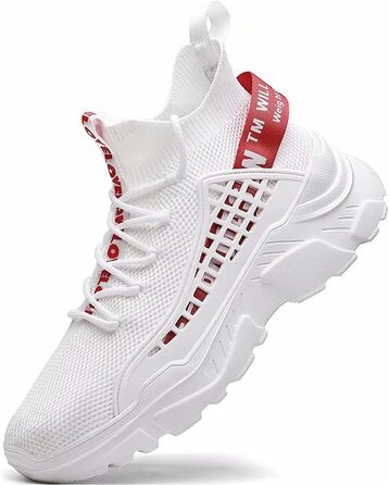 Чоловічі кросівки FUSHITON: дихаючі спортивні, легкі, повсякденні, для вуличної бігуни, мода, фітнес (47 EU, Білий)