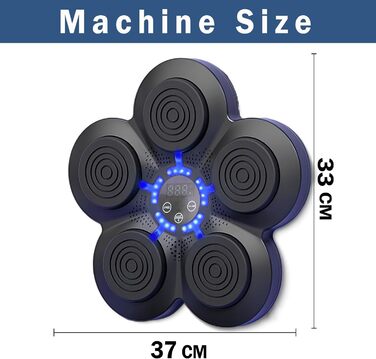 Музична боксерська машина з Bluetooth, LED-підсвічуванням та регулюванням інтенсивності, для дорослих та дітей, для зняття стресу