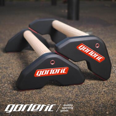 Паралетси LowFit PRO Gorletic для каллістеніки та гімнастики, компактні, преміум-якість, магнітний дизайн, білі з червоним