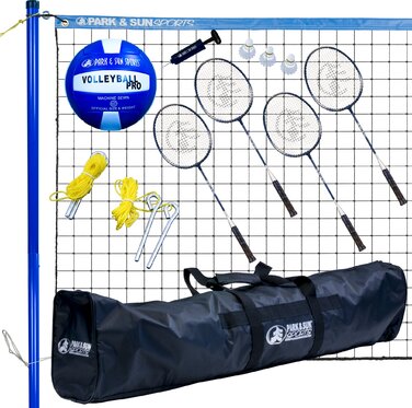 Набір для бадмінтону та волейболу Park & Sun Volley Sport Combo Set, блакитний: портативна система, для активного відпочинку
