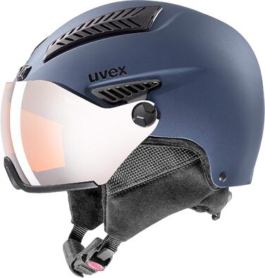 Лижний шолом uvex HLMT 600 з візором, синій матовий, для дорослих, 53-55 см