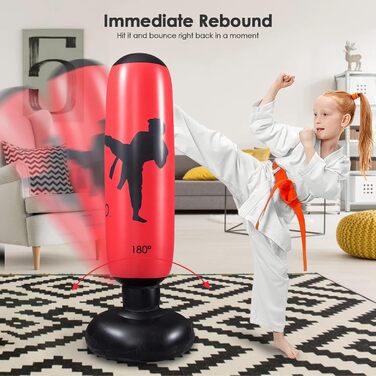 Надувний боксерський мішок MEYDLL для дітей 160 см з насосом та рукавичками для карате та кікбоксингу