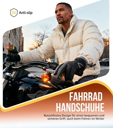 Рукавички PULIOU для чоловіків та жінок, зимові термо-рукавички для велосипеда, тепла зимова модель, вітронепроникні, з підтримкою сенсорного екрану, спортивні рукавички для бігу, їзди на велосипеді, альпінізму, чорного кольору