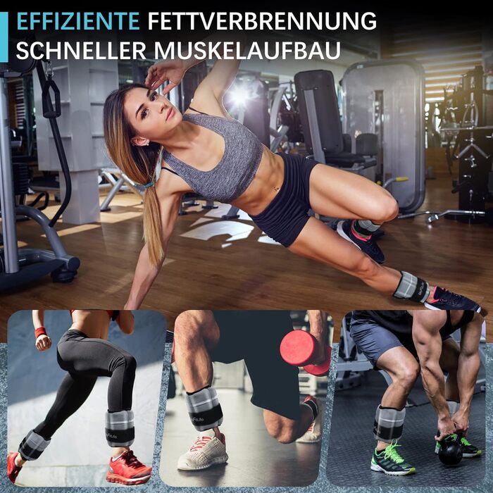 DH FitLife Набір з 2 обважнювачів на щиколотки з регульованою вагою для ніг і рук, 2×4,5 кг, для фітнесу та силових тренувань
