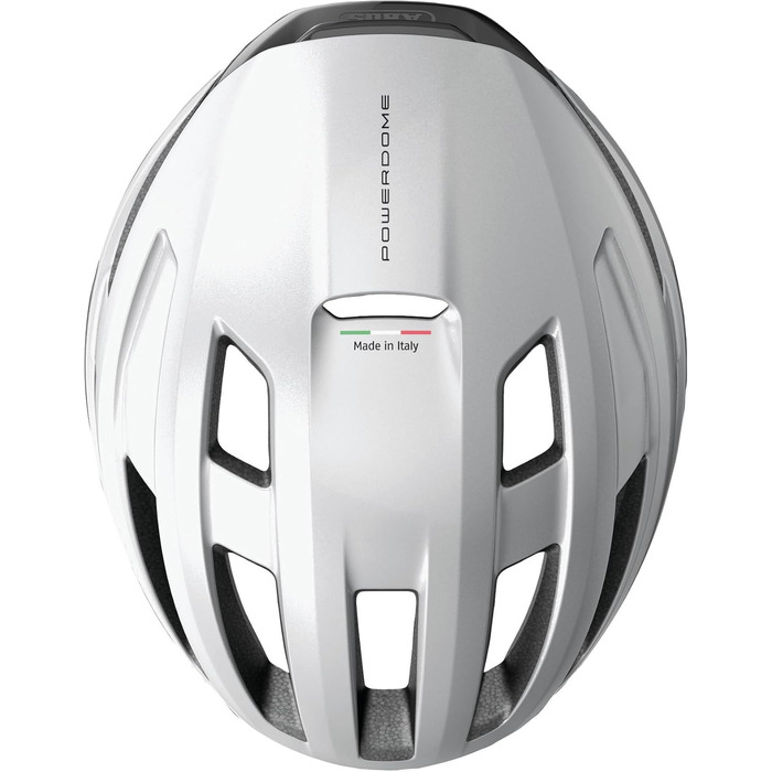 Велосипедний шолом ABUS PowerDome для шосе, легкий, аеродинамічний, з вентиляцією, для жінок і чоловіків, сріблястий, розмір S (51-55 см), вироблено в Італії