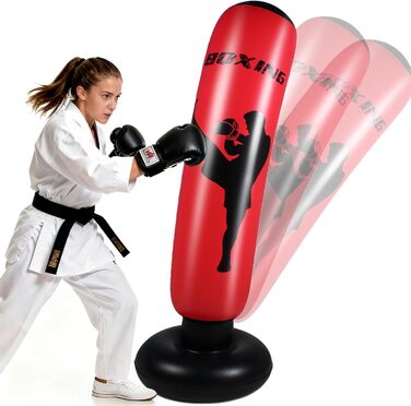 Дитячий боксерський мішок 168 см, надувний, для карате, кікбоксингу, тхеквондо, ММА - ідеальний подарунок для хлопчиків та дівчаток 6-12 років