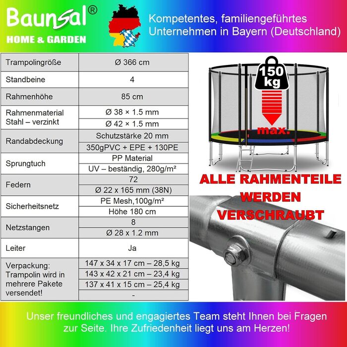 Трамплін для саду Outdoor FGOS (діаметр 366 см) – ідеальне дитяче ігрове обладнання для активного відпочинку