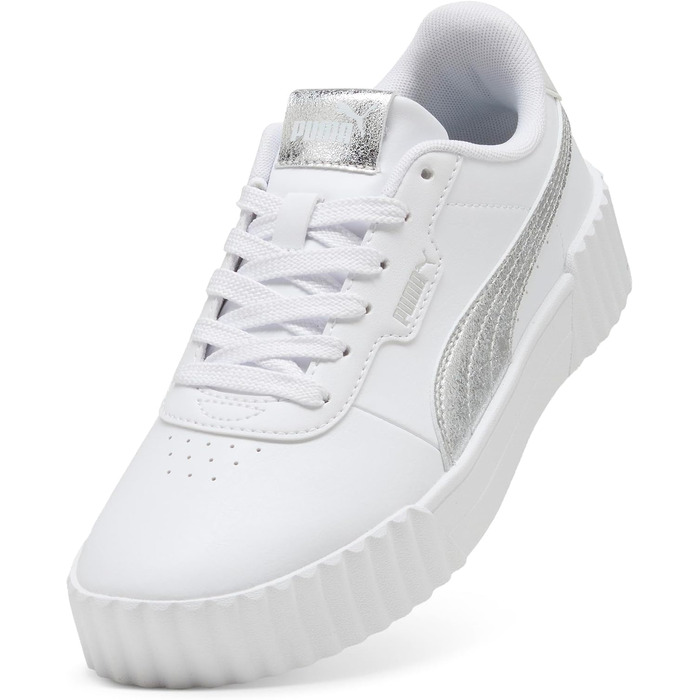 Жіночі кросівки PUMA Carina 3.0 Metallic Whisper White Silver Metallic (біло-сріблясті), розмір 38 EU