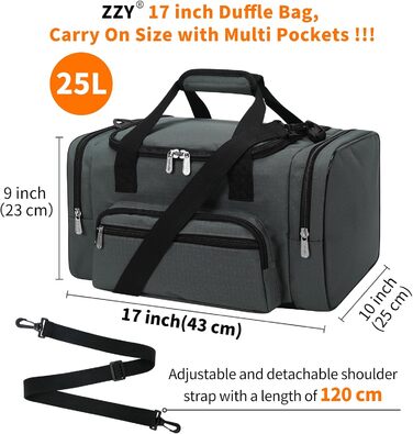 Сумка спортивна ZZY 25 л, тренувальна, для спортзалу, сіра